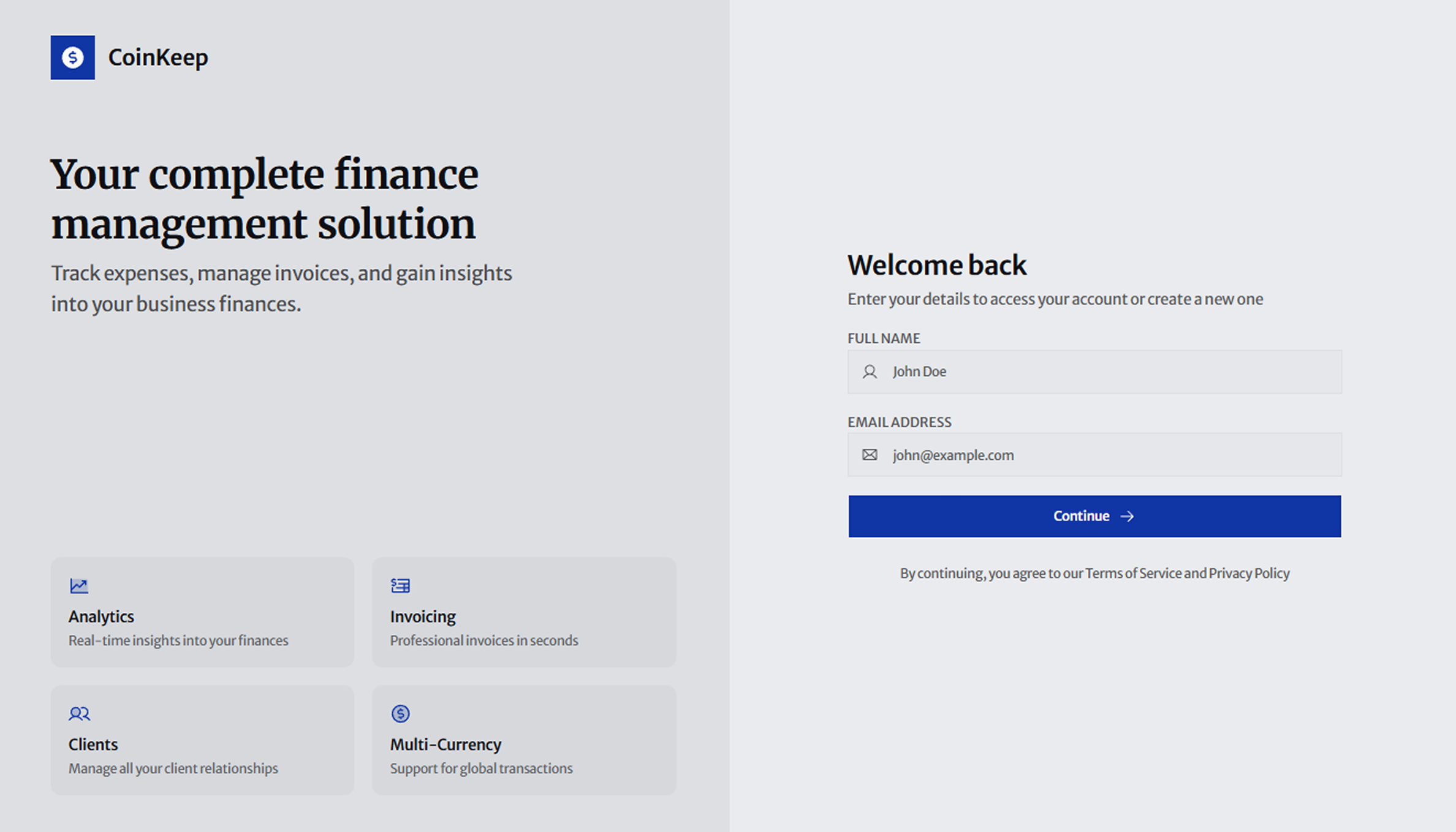 CoinKeep - Finance Management